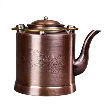 1.2 L Letnik Baker starinski čajnik bakreni kotliček tin prekrita znotraj zgosti priročnik čajnik