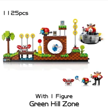 1125pcs Sonic Ježi Pop Igro Green Hill Pas Model gradniki Združljiv 21331 Opeke Kompleti Igrače Za Otroke Darilo