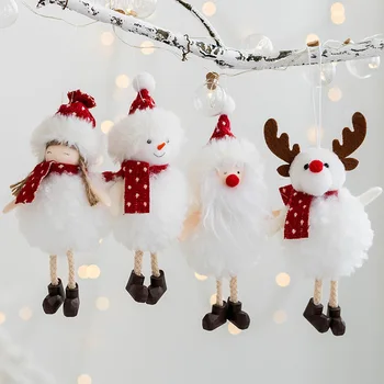 16CMx7CM Santa Claus Snežaka Majhen Obesek, Plišastih Angel Girl Obesek Božično Drevo Okraski Božič Okraski