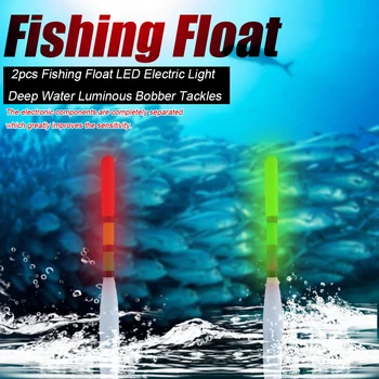 2pcs Ribolov Float LED Električna Luč Stick Globoko Vodo, Svetlobna Elektronska Plava Plovec Ribolova Orodje Pribor Deli