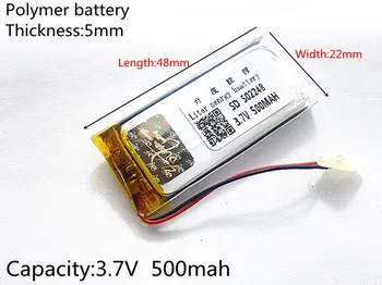 3,7 V 500mAh 502248 Litij-Polymer Li-Po baterija li ionska Baterija za Polnjenje celic Za Mp3, MP4 MP5 GPS, PSP, mobilni bluetooth