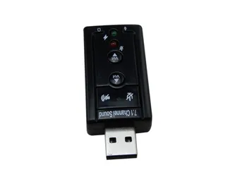 50pcs/veliko Novih Črna USB 2.0, Virtualne 7.1 Channel Audio Sound Card Adapter 3D za Namizni Prenosni zvočne kartice
