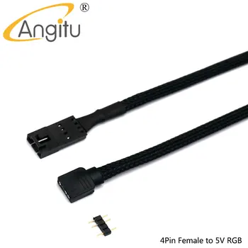 Angitu Corsair Fan/Hub/Lighting Node/Poveljnik RGB ARGB Kabel Sleeved 3Pin/4Pin Fan 5V 3Pin RGB LED Kabel-50 cm