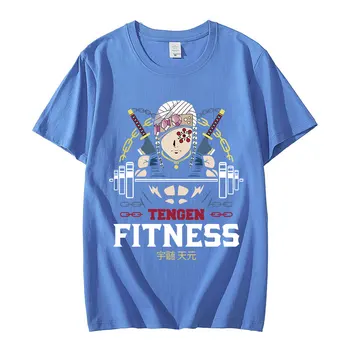Anime Demon Slayer T-Shirt Kimetsu Ne Yaiba Tengen Uzui Graphic Tee Shirt Smešno Moških Harajuku Prijetno T-majice Prevelik Ulične