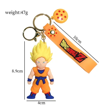Anime Dragon Ball Keychain Sina Master Roshi Piccolo figuric 9 CM PVC ključe za Moške, Ženske Modni Obesek Vrečko
