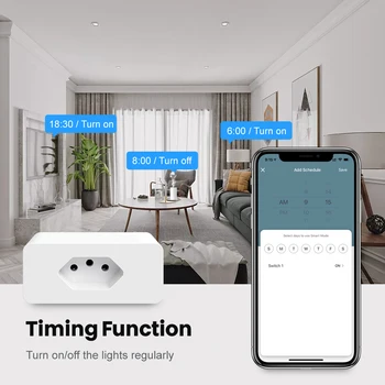 AVATTO Tuya Zigbee Brazilija Smart Vtič z Močjo Zaslon, Pametno Življenje App Remote Pametno Vtičnico in Vtičnico Dela za Google Doma, Alexa