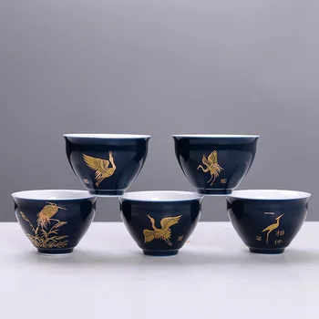 Celadon Tea Cup Eno Skodelico Ustvarjalne Ji Modra Glazura Master Cup Keramika Majhno Skodelico Prilagajanje