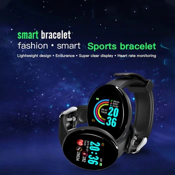 D18 Smartwatch moški ženske glasbo, šport ura krvnega tlaka, srčnega utripa, fitnes tracker Za Pametni telefon Xiaomi pk Y68 D13