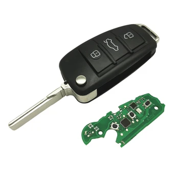 Datong Svetovni Avto Daljinski Ključ Za Audi Q7 FCCID 8E0837220AF 433 Mhz 8E Čip Auto Smart Control Zamenjajte Flip Ključ