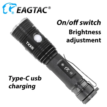 EAGTAC TX3V SFT40 USB Polnilna LED Svetilka XHP70.2 3550 Lumen 21700 Vključujejo Moči Banke Taktično Svetilko Policija Samoobrambe