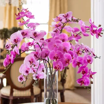 FENGRISE Bela Orhideja Phalaenopsis Umetno Orhideja je Cvet za svate Dekor Orhideja je Cvet Šopek Poročni Tuš Dekor