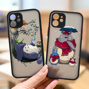 Ghibli Miyazaki Totoro sprite proč Telefon Primeru mat prozorno Za iphone 7 8 11 12 13 plus mini x xs xr pro max pokrov