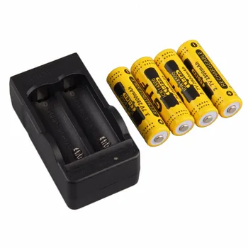 GTF 4pcs 14500 2800mAh 3,7 V Litij-Ionska Baterija Za svetilko igrača rdeča/ rumena/ modra barva baterije + 14500 Li-ion polnilnik