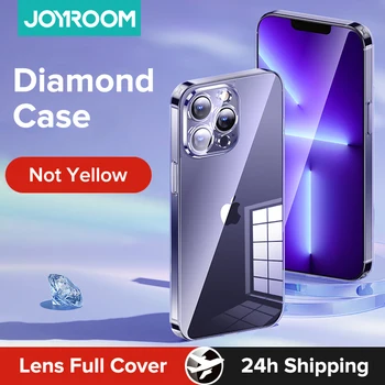 Joyroom Primeru Za iPhone 14 13 12 Pro Max Nazaj PC Eadge Silikonski Shockproof Polno Objektiv zaščitni Pokrov Za iPhone 13 Pregleden