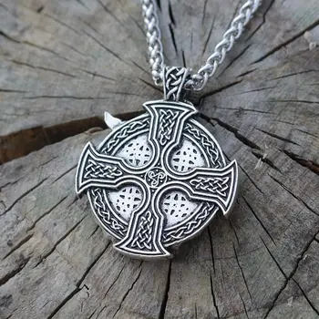 Lanseis 1pcs viking Odin Helena Rosova ogrlico, obesek Pogani moški obesek norse nakit križ iz nerjavečega jekla verige