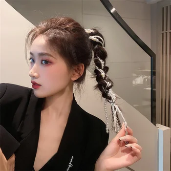 Novi korejski Elegantno Pearl Pleteni Ostra za Ženske Modeliranje Orodje Glavo za Banket Stranka Lase Okraski Poročni Nakit za Lase