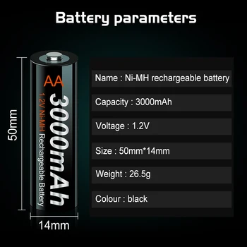 PALO 4pcs AA 3000Mah 1,2 V NI-MH AA Baterija za ponovno Polnjenje 2A Bateria Baterias za igrače fotoaparat Daljinski upravljalnik