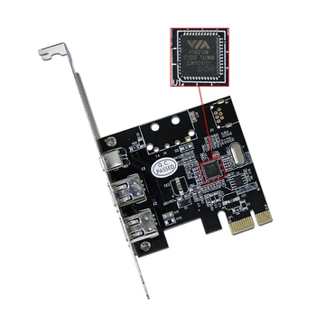 PCI-E 1X, da 16X 1394 DV Zajem Video Kartico z 6 Pin 4 Pin Firewire Adapter Namizni Računalnik 3 Vrata dodatno Opremo Visoke Kakovosti