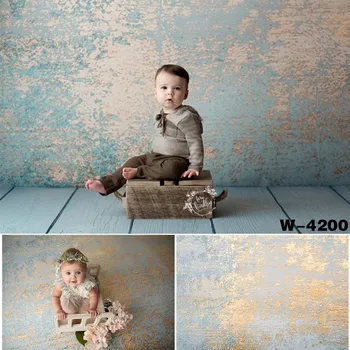 Retro Zid Fotografija Ozadje Novorojenčkov Baby Grunge Cementa Lupljenje Lesa Foto Ozadje za Studio Portreti Photocall