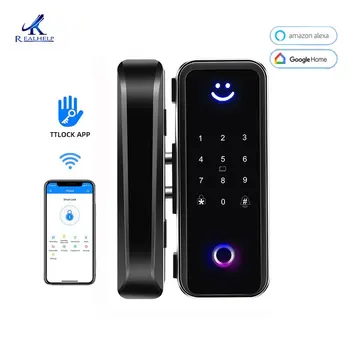 Smart Prstnih odtisov, Bluetooth, WIFI pod Nadzorom Detadbolt Digitalni Zaklepanje Vrat z TTLock App Stekla Zaklepanje Vrat, Bluetooth