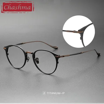 Ultra Lahka Očala Iz Titana Krog Moških Design Recept Očala Optične Leče Pregleden Kristalno Oblikovalec Okvirji Ženski