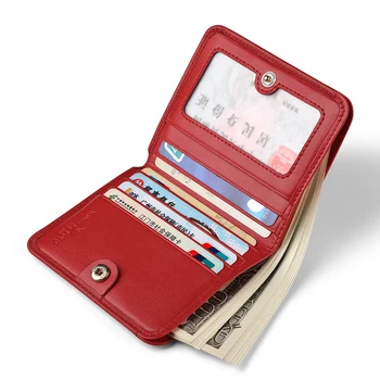 Usnje visoke kakovosti, ultra-tanek denarnica za kreditne kartice, imetnik dame kratek načrt 2020 nov slog
