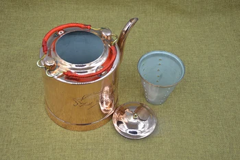 1.2 L Letnik Baker starinski čajnik bakreni kotliček tin prekrita znotraj zgosti priročnik čajnik Slike 2