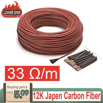 100m 12k 33ohm silikonske gume ogljikovih vlaken grelni kabel 5V-220V talna ogrevanja visoke kakovosti, infrardeče ogrevanje žice Slike 2