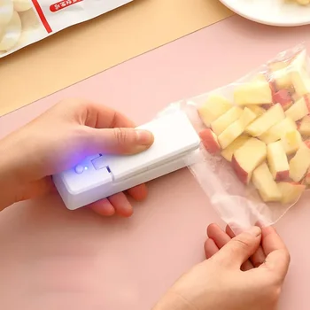 2 V 1, USB Chargable Mini Torba lovec na Fotke Toplote Sealers S Nož za Polnjenje Prenosnih Fotke Za Plastične Vrečke za Shranjevanje Hrane Slike 2