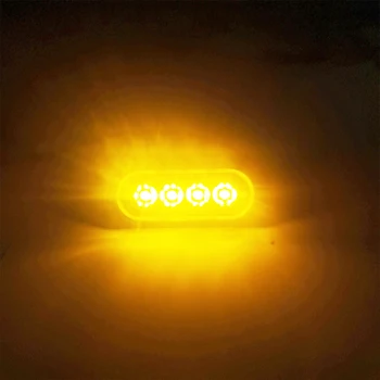 2x Tovornjak 12V 24V 4smd LED Stalna opozorilna Lučka Rešetka Lightbar Avto Svetilnik Žarnica Oranžna Rumena Bela Rdeča BlueTraffic Lučka ABS Slike 2