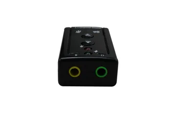 50pcs/veliko Novih Črna USB 2.0, Virtualne 7.1 Channel Audio Sound Card Adapter 3D za Namizni Prenosni zvočne kartice Slike 2