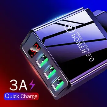5V 3A Digitalni Zaslon USB Polnilec za Hitro polnjenje 3.0 Za iPhone 1312 pro Xiaomi Samsung Huawei Hitro Polnjenje Steno Telefon Polnilnik Slike 2