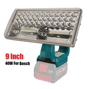 9-Palčni LED-Lučka 40W Svetilka Luč Z USB Charge Za Bosch Litij-18V Li-ionska Baterija za Orodje BAT618 BAT609G na Prostem Worklight Slike 2