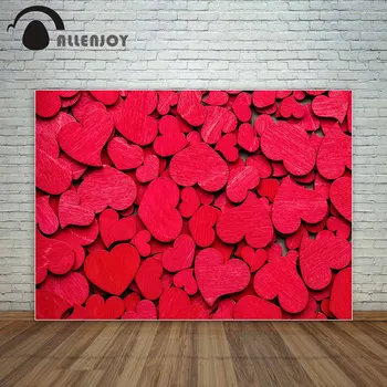 Allenjoy valentinovo ozadje Rdeče srce ljubezni na ozadju foto ozadje sklad nove fotografske kulise Slike 2