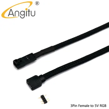 Angitu Corsair Fan/Hub/Lighting Node/Poveljnik RGB ARGB Kabel Sleeved 3Pin/4Pin Fan 5V 3Pin RGB LED Kabel-50 cm Slike 2