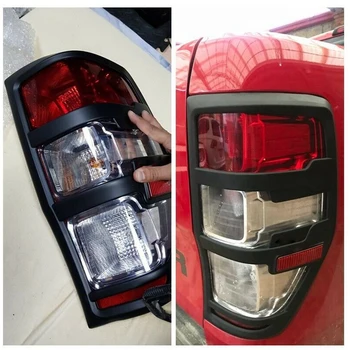 Avto Styling Auto Dodatki Rep Luči Kritje Trim za Ford Ranger 2021 Wildtrak 2019-2021 PX3 XL XLT XLS 4X4 Mat Črne Barve Slike 2