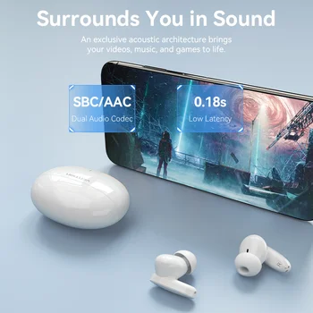 Banja Bluetooth 5.3 Slušalke TWS Stavko Brezžične Slušalke USB-C AAC/SBC Stereo Šport Čepkov z Mic Hi-Fi Slušalke Slike 2