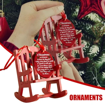 Božič V Nebesih Memorial Ornament Mini Leseni Gugalnik Stol Z Smiselne Oznake Prijavite Se Doma Dekor Namizje Adornos Navideños Slike 2