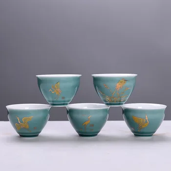 Celadon Tea Cup Eno Skodelico Ustvarjalne Ji Modra Glazura Master Cup Keramika Majhno Skodelico Prilagajanje Slike 2