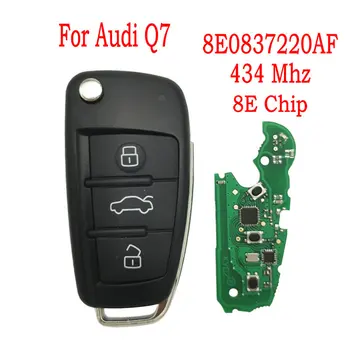 Datong Svetovni Avto Daljinski Ključ Za Audi Q7 FCCID 8E0837220AF 433 Mhz 8E Čip Auto Smart Control Zamenjajte Flip Ključ Slike 2
