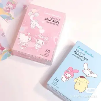 Kawaii Sanrio Hellokitty Kuromi Mymelody Cinnamoroll Srčkan Nepremočljiva Band-Aid Udoben Stretch Dihanje Band-Aid Kombinacija Pack Slike 2