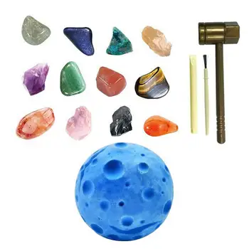 Kristalno Kopati Komplet 12 Pravi Biser Izkopa Kit Pridobivanju Mineralnih Surovin Igrače Za Otroke Planet Gemstone Kopati Komplet Z Rudarstvo Orodja Geolog Slike 2