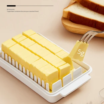 Maslo, Sir, Nož Škatla za Shranjevanje s Pokrovom Kuhinjska Hrane Maslo Slicer Pladenj Posoda za Domači Kuhinjski Pribor Slike 2