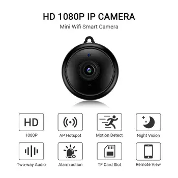 Mini Wifi Ip Kamera Hd 1080p Brezžične Kamere Zaprtih Night Vision Two-way Audio Zaznavanje Gibanja Baby Monitor V380 Slike 2