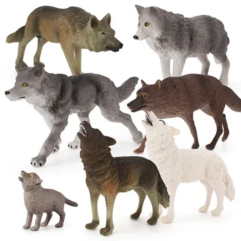 Simulacija Divje Figurice Živali Volk Model Otroke Zbirka Igrače Miniature Krajine Otroke, Izobraževalne Okras, Darila Slike 2