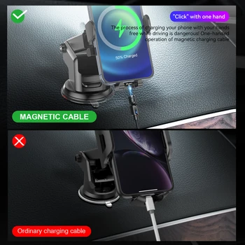 USLION 540 Vrtenje Magnetnih Hitro Kabel za Polnjenje Magnet za Polnilnik priključek Mikro USB Tip C Kabel Mobilni Telefon Žice Kabel Za iPhone 11 xiaomi Slike 2